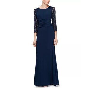 S.L. Fashions Navy Blue Maxi Dress